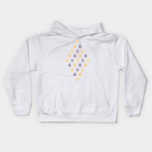 Yellow and purple raindrops pattern Kids Hoodie